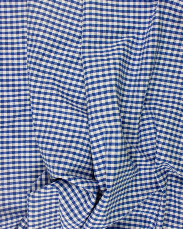 Vichy cotton small checkered Blue - Tissushop
